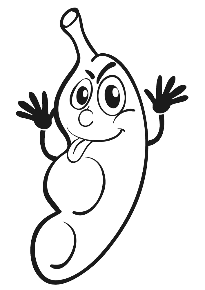 Coloring page Funny peas Print